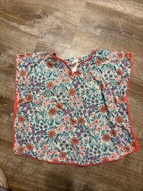 Cat & Jack Girls Floral Swim Coverup in White, Coral, Teal, Purple